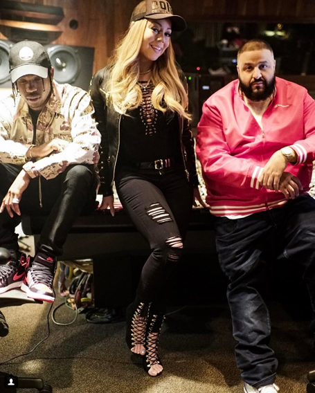 DJ Khaled and Mariah Carey spotted in the studio | mcarchives.com