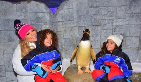 Mariah Carey takes her kids to Ski Dubai | mcarchives.com