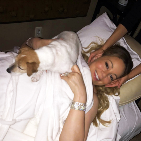 Mariah Carey and twins: spa night | mcarchives.com
