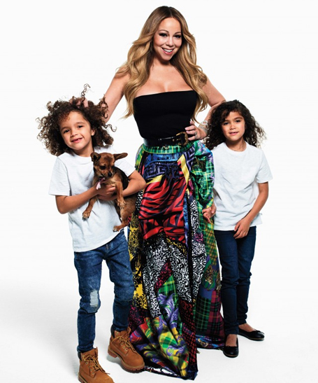 Mariah Carey poses with their kids for Harper's Bazaar | mcarchives.com