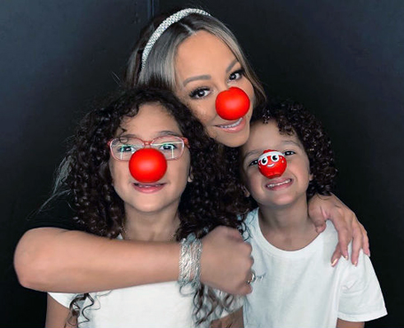 Mariah Carey celebrates Red Nose Day | mcarchives.com