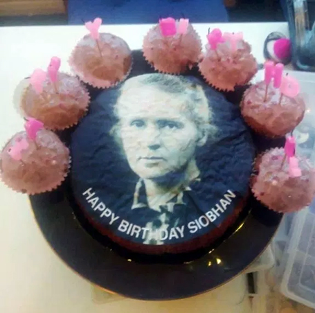 Mariah Carey fan gets cake with Marie Curie's face on | mcarchives.com