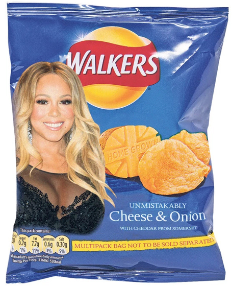 Mariah Carey is the new face of Walkers Crisps | mcarchives.com