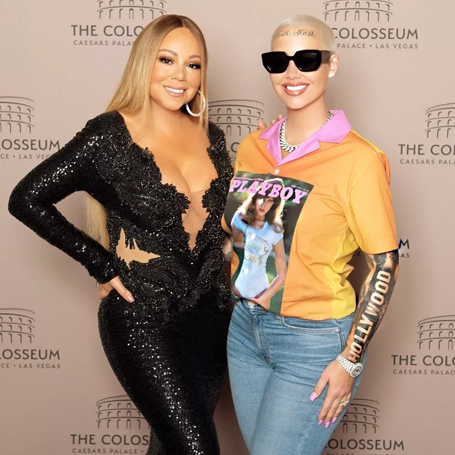 Amber Rose with Mariah Carey in Vegas | mcarchives.com