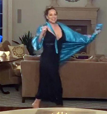 Mariah lip syncing to Make it Happen in TikTok video | mcarchives.com