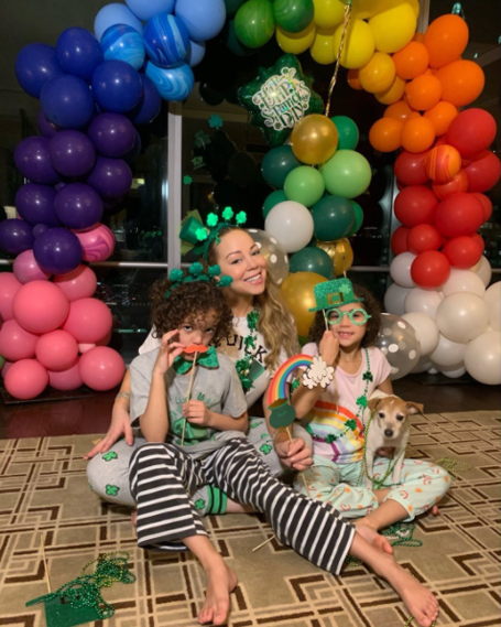 Mariah Carey celebrates St Patrick's Day with her twins  | mcarchives.com