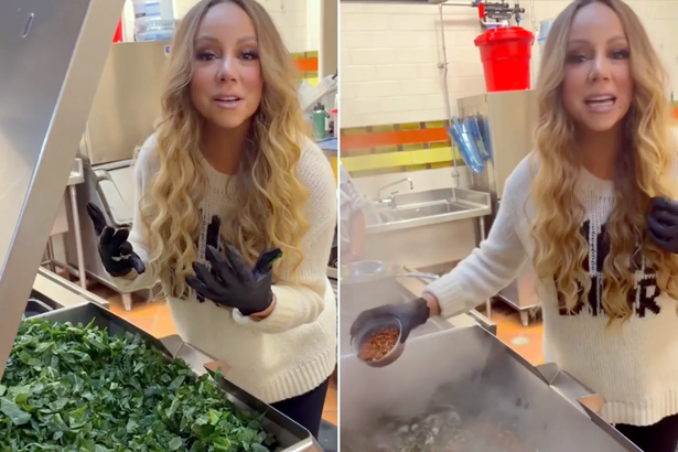 Mariah Carey makes greens on Thanksgiving | mcarchives.com