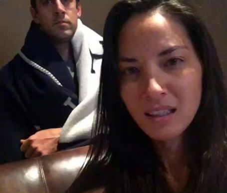 Olivia Munn and Aaron Rodgers lip sync their hearts out | mcarchives.com